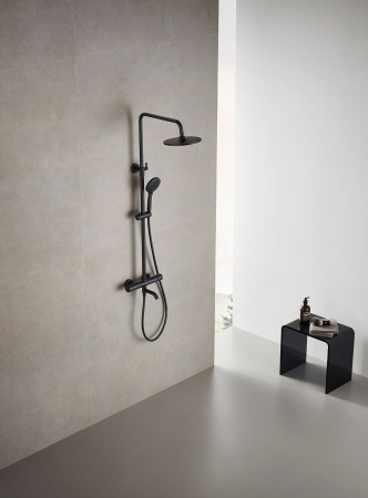 Душевая система с изливом Arrow AG3317SHMB черный